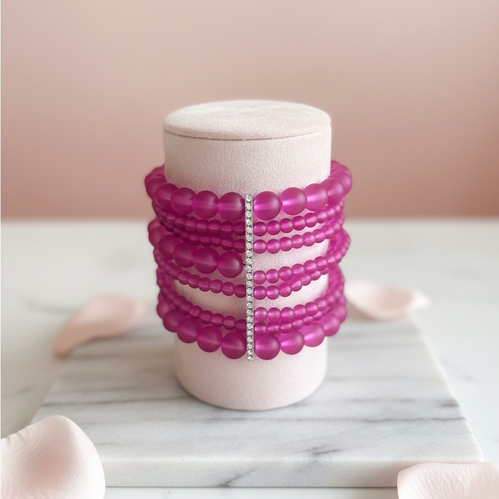 Sassy Jones Pink Beaded Bracelet